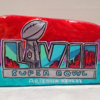 Reynolds Acrylic Arts - Superbowl Lvii art, on an imported Santorini Stone - Paint & Sip Near Me Reynolds Acrylic Arts - Superbowl Lvii art, on an imported Santorini Stone - Paint & Sip Near Me