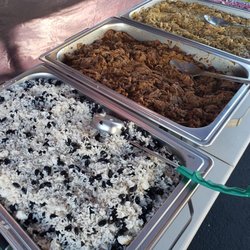 LoFi Eats - Our Island dirty rice, Barbacoa and Green Chile Chicken all lined up and ready to go!