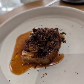 7 Adams - pork collar lasagna - butter bean and chanterelle ragout - American Near Me - San Francisco, California 7 Adams - pork collar lasagna - butter bean and chanterelle ragout - American Near Me - San Francisco, California
