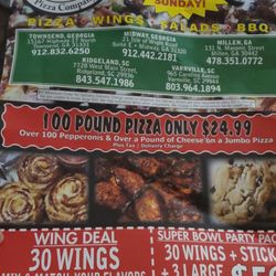 Savannah Pizza - Menu / flyer