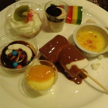 Cosmo Belfast - Lemon mousse, caramel with cream, custard kiwi & banana, coffee mousse, coloured jelly, creme brulee & marshmallows in chocolate - Buffets Near Me - Belfast, BFS