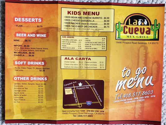 Menu photo 6 La Cueva Mex Grill Saratoga, CA