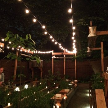 Olmsted - Outdoor garden in the back - New American Near Me - Brooklyn, New York Olmsted - Outdoor garden in the back - New American Near Me - Brooklyn, New York