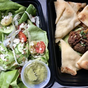 Avvino - Spring Salad and green chickpea hummus appetizer - New American Near Me - Rochester, New York