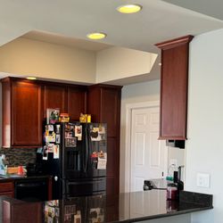 Done Right Mike - After 2/2. Mike made the single cabinet width exact so the the trim and moulding pieces fit perfectly against the wall.