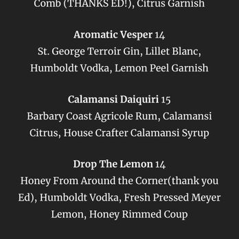 Ocean Ale House - Menu - March 2022 - Beer Gardens Near Me - San Francisco, California