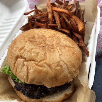 Grown and Grazed - Caramelized onion and goat cheese burger and sweet potato fries - Breakfast & Brunch Near Me - Ruston, Louisiana Grown and Grazed - Caramelized onion and goat cheese burger and sweet potato fries - Breakfast & Brunch Near Me - Ruston, Louisiana