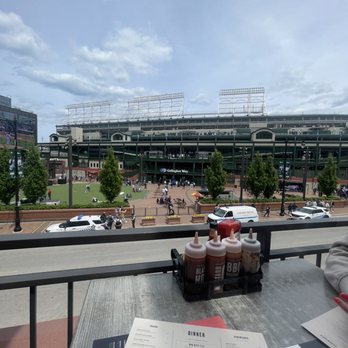 Smoke Daddy - View of Wrigley Field from the outdoor seating area - Barbeque Near Me - Chicago, Illinois Smoke Daddy - View of Wrigley Field from the outdoor seating area - Barbeque Near Me - Chicago, Illinois