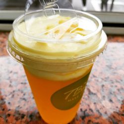 T Baar - Mango Green Tea with cheese foam and Mango bits topping -New tea series