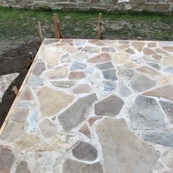 Round Rock Landscape Supplies - Grouted with the Texas tan sand and white cement...