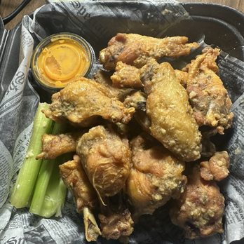 Red River Roadhouse - X-Crispy wings with side of Dead sauce (not really too hot). Wings are good - American Near Me - Clarion, Pennsylvania Red River Roadhouse - X-Crispy wings with side of Dead sauce (not really too hot). Wings are good - American Near Me - Clarion, Pennsylvania