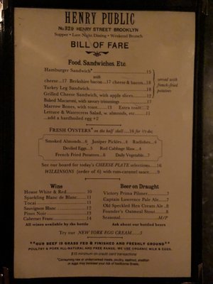 Menu photo 2 Henry Public Brooklyn, NY