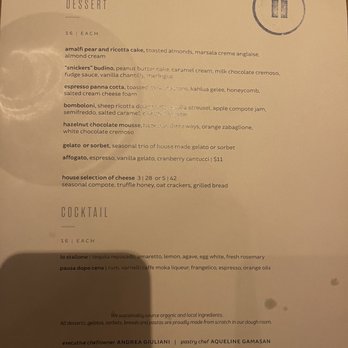 Pausa Bar & Cookery - Dessert menu. Definitely will come back just for this. - Pizza Near Me - San Mateo, California Pausa Bar & Cookery - Dessert menu. Definitely will come back just for this. - Pizza Near Me - San Mateo, California