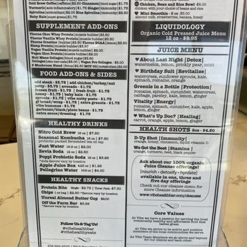 Vibe Healthy Eats - menu - Juice Bars & Smoothies Near Me - Folsom, California