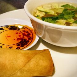 Comes with soup, egg roll and drink