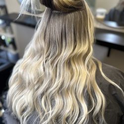 Green Rose Beauty - One Row of Invisible Bead Extensions to Match this icy blonde.
