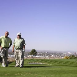 UNM Championship Golf Course - Thanks Patrick! It was great to share some golf. And no, we didn't plan the wardrobe. Just happened!!