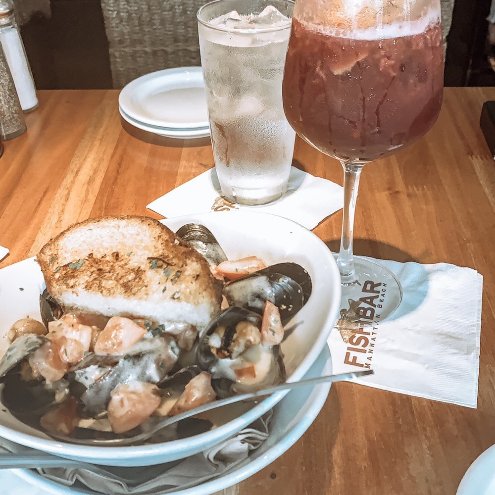 FishBar - Mussels scampi style + sangria - Seafood Near Me - Manhattan Beach, California