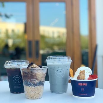 Reborn Coffee - Cold brew, Oreo n snow ice, lavender charcoal oat milk, A2 soft serve - Coffee & Tea Near Me - Brea, California