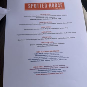 Spotted Horse Tavern - Special Menu - New American Near Me - Westport, Connecticut Spotted Horse Tavern - Special Menu - New American Near Me - Westport, Connecticut