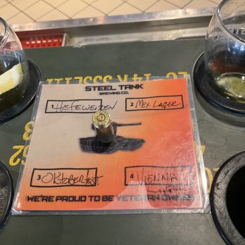 SteelTank Brewing - Yes, that's a magnetic bullet used to hold down the flight card. - Breweries Near Me - Oconomowoc, Wisconsin