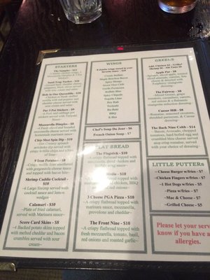 Menu photo 5 The Back Nine Indoor Golf Cortlandt Manor, NY