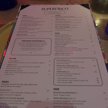 Superfrico - Dinner menu - Italian Near Me - Las Vegas, Nevada Superfrico - Dinner menu - Italian Near Me - Las Vegas, Nevada