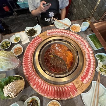 Chengdu Memory - Their signature broth with tomato + beef/lamb platter - Hot Pot Near Me - Seattle, Washington Chengdu Memory - Their signature broth with tomato + beef/lamb platter - Hot Pot Near Me - Seattle, Washington