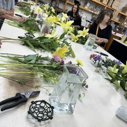 Sparks Florist - Table ready for class