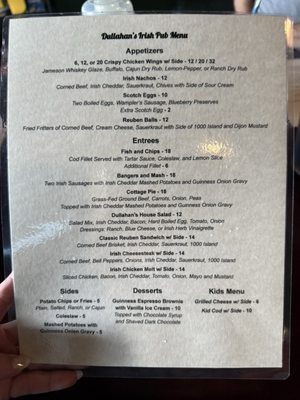 Menu photo 1 Dullahan's Irish Pub Farragut, TN Menu photo 1 Dullahan's Irish Pub Farragut, TN