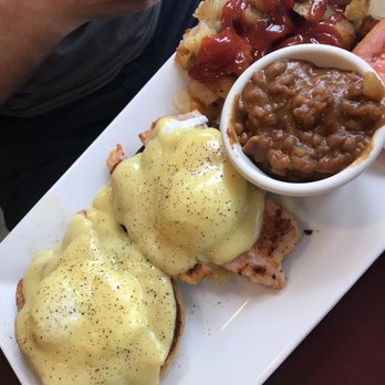 Rozie's Breakfast Cafe - Eggs Benedict w/ home fries, beans, tomato - Breakfast & Brunch Near Me - St Catharines, Ontario Rozie's Breakfast Cafe - Eggs Benedict w/ home fries, beans, tomato - Breakfast & Brunch Near Me - St Catharines, Ontario