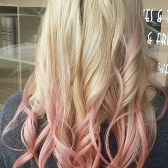 Blonde With Pastel Pink Tips By Stephanie Yelp