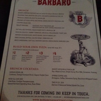Barbaro - Brunch menu - Pizza Near Me - San Antonio, Texas Barbaro - Brunch menu - Pizza Near Me - San Antonio, Texas