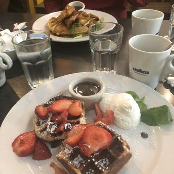 Chicago Waffles - Liege Waffle Breakfast in front, Bacon and Chicken Waffle Breakfast in the back! - Breakfast & Brunch Near Me - Chicago, Illinois Chicago Waffles - Liege Waffle Breakfast in front, Bacon and Chicken Waffle Breakfast in the back! - Breakfast & Brunch Near Me - Chicago, Illinois