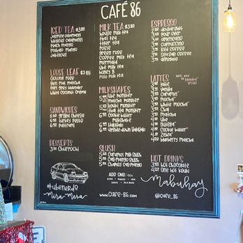Cafe 86 - Menu 12/2020 - Desserts Near Me - San Diego, California