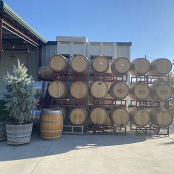Kings River Winery - barrels stacked on a rack - Venues & Event Spaces Near Me - Sanger, California