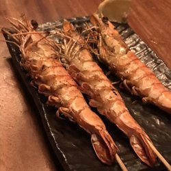 魚八日本料理 - Shrimp on a stick!  Shell was crisped to perfection so eat it too!