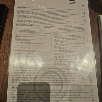 North Italia - Menu 6.24 - Pizza Near Me - Irvine, California