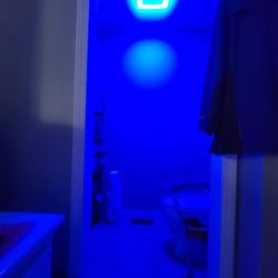 Curt's Handyman Services - Broan-Nutone SPKN110RGBL bathroom fan with integrated bluetooth color LED and speaker.