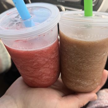 Boba's&Goodies - strawberry and dragon fruit / the strawberry & green apple slushies! We won a cute toy from the claw machine. - Bubble Tea Near Me - Tucker, Georgia Boba's&Goodies - strawberry and dragon fruit / the strawberry & green apple slushies! We won a cute toy from the claw machine. - Bubble Tea Near Me - Tucker, Georgia