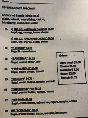 Menu photo 2 El Granada Hardware & Cafe El Granada, CA Menu photo 2 El Granada Hardware & Cafe El Granada, CA