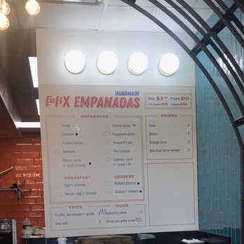 Felix's Handmade Empanadas - Menu (blue dots mean that's what they have available at the moment) - Empanadas Near Me - Charlotte, North Carolina Felix's Handmade Empanadas - Menu (blue dots mean that's what they have available at the moment) - Empanadas Near Me - Charlotte, North Carolina
