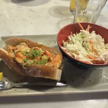 Pier 41 - Lobster roll with a side of coleslaw - Seafood Near Me - Mount Pleasant, South Carolina