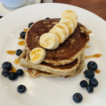 Meli Cafe - Gluten Free Polenta Pancakes - New American Near Me - Chicago, Illinois Meli Cafe - Gluten Free Polenta Pancakes - New American Near Me - Chicago, Illinois