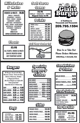 Menu photo 6 Giant Burger Arnold, CA