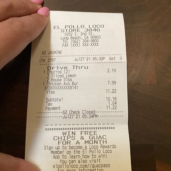El Pollo Loco - Proof again charged me more than what's on the drive thru menu - Mexican Near Me - Long Beach, California El Pollo Loco - Proof again charged me more than what's on the drive thru menu - Mexican Near Me - Long Beach, California