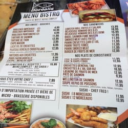 Borealis Poissonnerie - Bistro menu