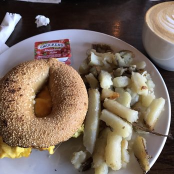 Fido - McFido on wheat bagel (scrambled eggs & cheese). Side of hash browns - Coffee & Tea Near Me - Nashville, Tennessee Fido - McFido on wheat bagel (scrambled eggs & cheese). Side of hash browns - Coffee & Tea Near Me - Nashville, Tennessee