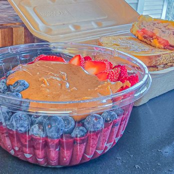 Town Market Andover - Acai bowl with almond butter, strawberries, and blueberries Turkey club on sourdough in the back - Cafes Near Me - Andover, Massachusetts Town Market Andover - Acai bowl with almond butter, strawberries, and blueberries Turkey club on sourdough in the back - Cafes Near Me - Andover, Massachusetts