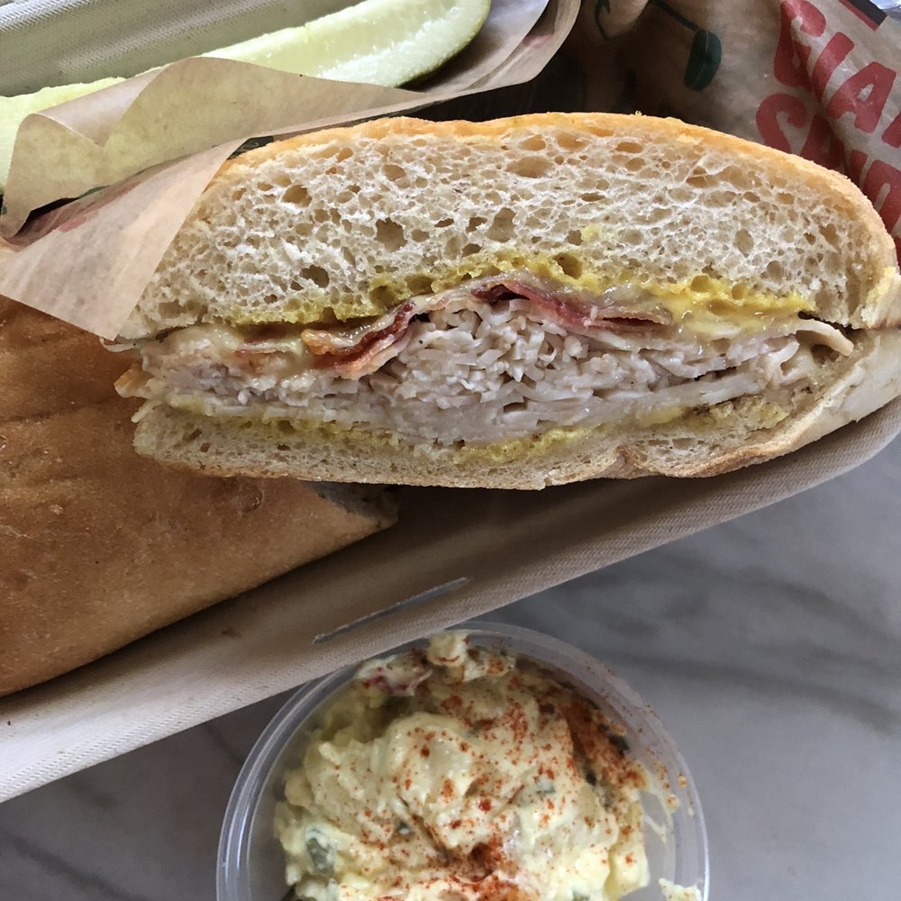 McAlister's Deli - Smoky Pepper Jack Turkey Sandwich, Potato Salad and a Pickle. 10/10 - Sandwiches Near Me - Omaha, Nebraska McAlister's Deli - Smoky Pepper Jack Turkey Sandwich, Potato Salad and a Pickle. 10/10 - Sandwiches Near Me - Omaha, Nebraska